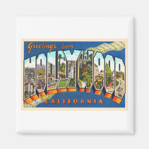 Imã Hollywood California Vintage - Letra grande