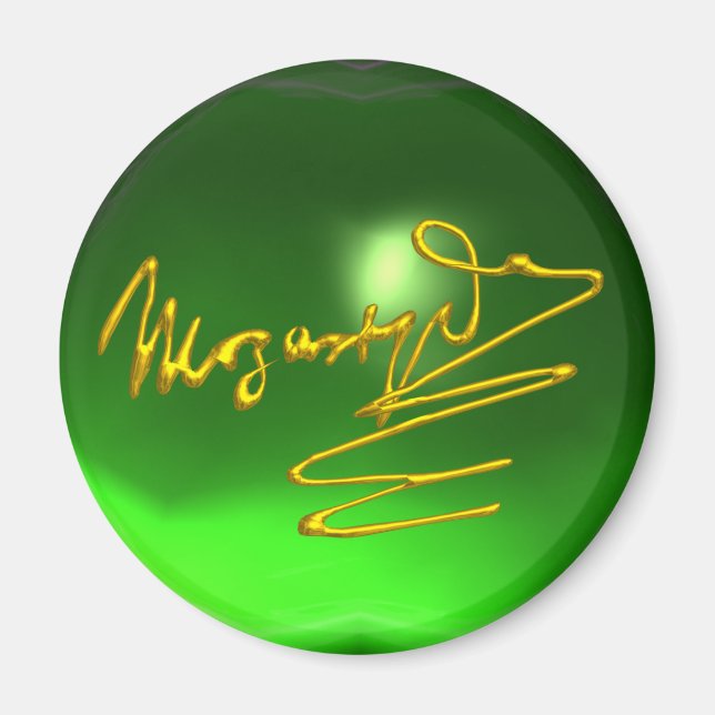 Imã HOMAGE TO MOZART 3D Gold Signature Composer Green (Frente)