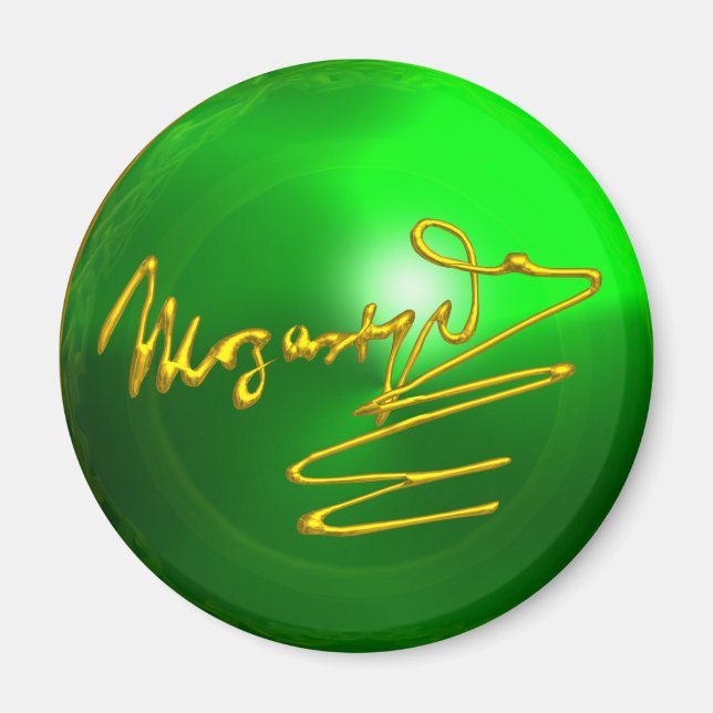 Imã HOMAGE TO MOZART Gold Signature of Composer Green (Frente)