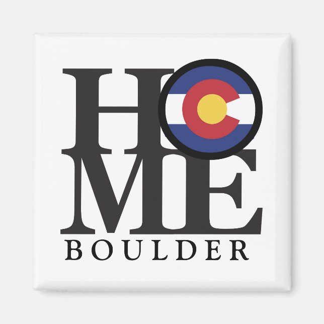 Imã Home Boulder Colorado 4 x 4" Magnet (Frente)