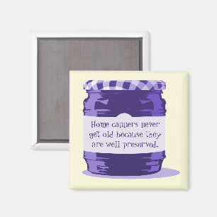 Imã Home Canning Humor Retro Purple Jelly Jar Kitchen