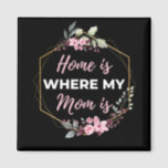 Imã Home Is Where My Mom Is<br><div class="desc">Home Is Where My Mom Is design. This is a short sentimental quote which is great as a gift for Mother's day. Also suitable as a general mother gift for Birthday,  Christmas or Valentine's Day.</div>