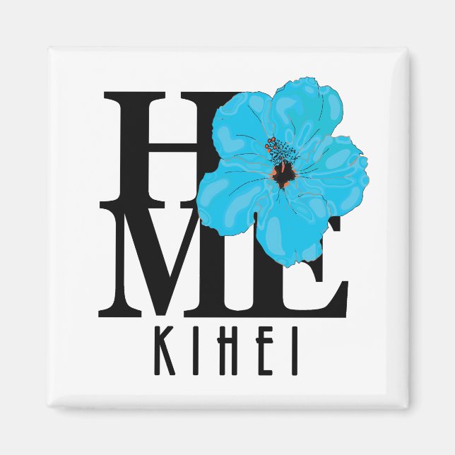 Imã HOME Kihei Hawaii Blue Hibiscus (Frente)