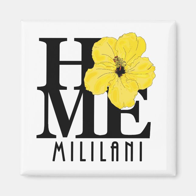 Imã HOME Mililani Yellow Hibiscus (Frente)