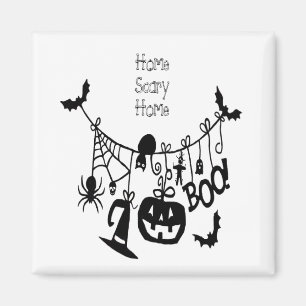 Imã Home Scary Home Bats Pumpkin, Black Cat, Voodoo