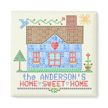 Home Sweet Home Cross Stitch House Personalizado v
