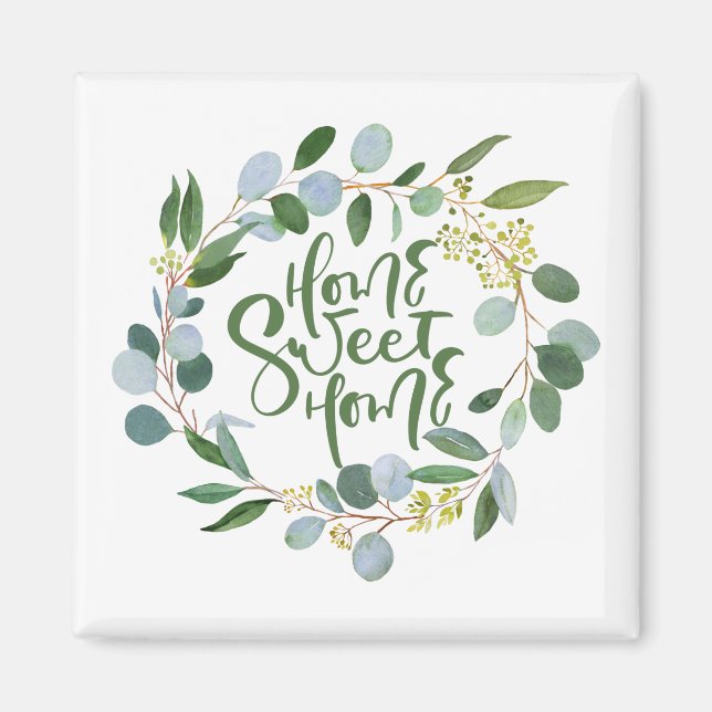 Imã Home Sweet Home Eucalyptus Wreath (Frente)