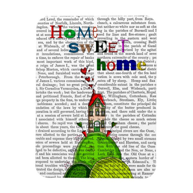 Ímã Home Sweet Home Illustration (Vertical)