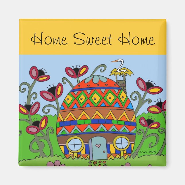 Imã Home Sweet Home Pysanka House (Frente)
