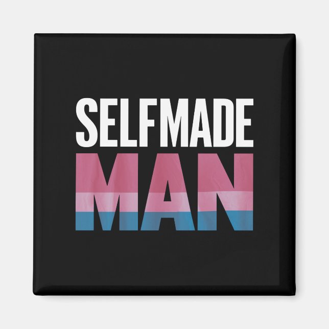 Imã Homem Autodidacta Transgênero Bandeira do Orgulho  (Frente)