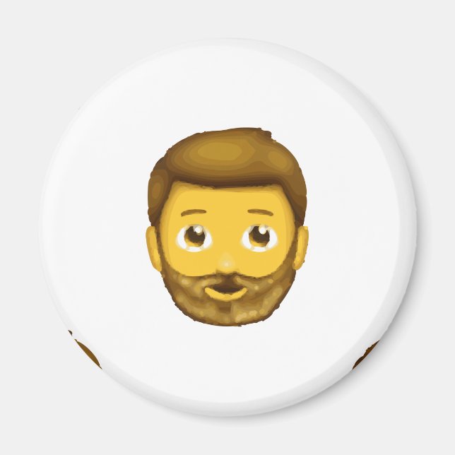 Imã homem barbudo emoji (Frente)