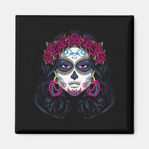 Imã Homem Caveira de Açúcar Senhora - La Calavera Catr