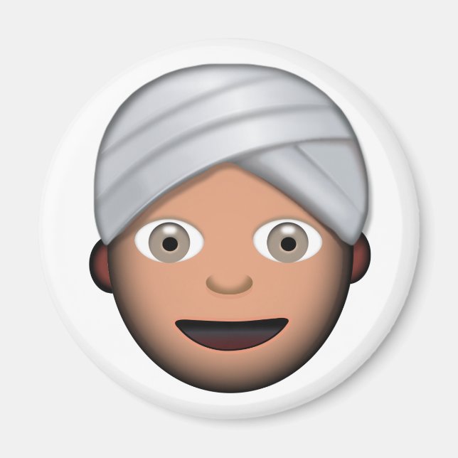 Imã Homem Com Emoji Turban (Frente)