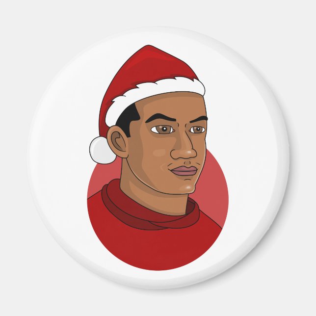 Imã Homem com o chapéu de Papai Noel (Frente)
