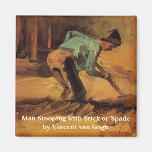 Imã Homem Curvado com Bastão, Pá por Vincent van Gogh