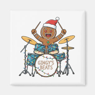 Imã Homem de Biscoito de gengibre Baterista Natal Dive