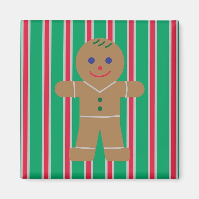 Imã Homem de Biscoito de Natal Divertido e Chique (Frente)