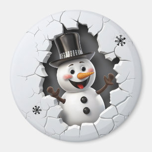 Imã Homem de Neve do Top Hat 3D