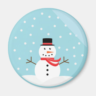Imã Homem de neve em um globo de neve - Personalizado