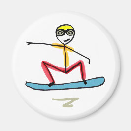 Imã Homem de Neve no Snowboard