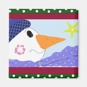 Imã Homem de Neve Olhando as Estrelas