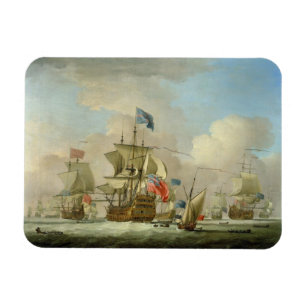 Ímã Homem--Guerra britânica e um Sloop, c.1720-30