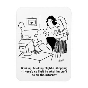 Ímã Homem incompetente no computador