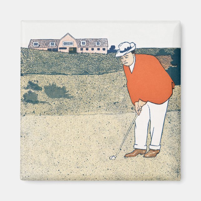 Imã Homem jogando Golf por Edward Penfield. (Frente)