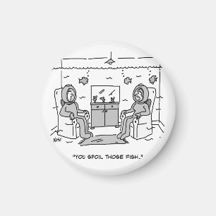 Imã Homem mama seu peixe tropical - Cartografia engra