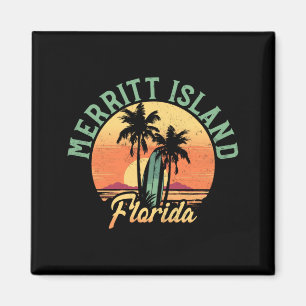 Imã Homem Merritt Island Flórida Retro Surfista Vintag
