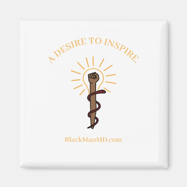 Imã Homem Negro, M.D. Magnet Quadrado (Frente)