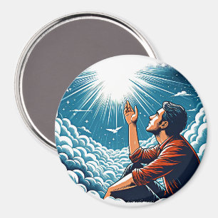Imã Homem olhando para o céu falando com o gOD