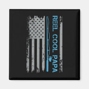 Imã Homem Reel Cool Papa Pescaria Bandeira Dos EUA Pat