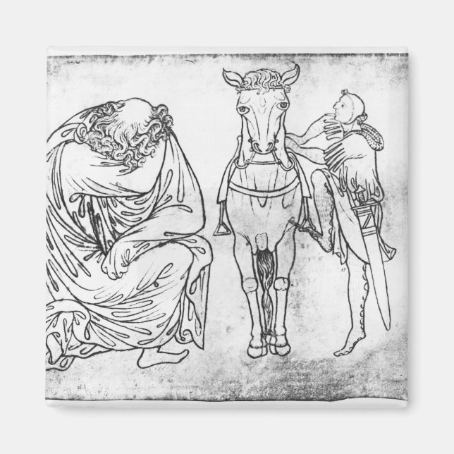 Imã Homem sentado, Cavaleiro montando seu cavalo (Frente)