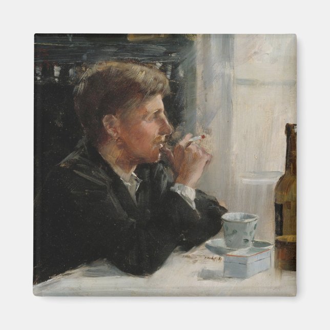 Imã Homem sentado perdido na Mesa (Frente)