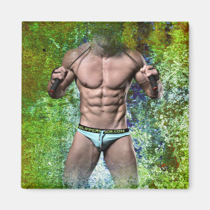 Imã Homem sexy muscular branco de SlipperyJoe, alto-fa