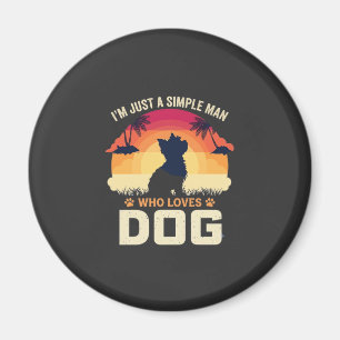 Imã Homem Simples Que Ama Silhueta De Cachorro Pôr Do 