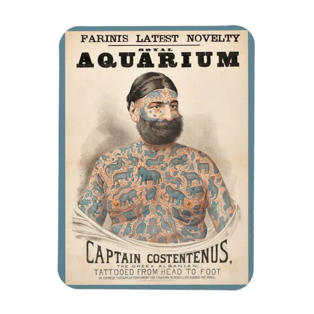 Ímã Homem tatuado do Capitão Costentenus dos anos 1880 (Vertical)