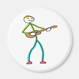 Imã Homem Tocando Ukulele