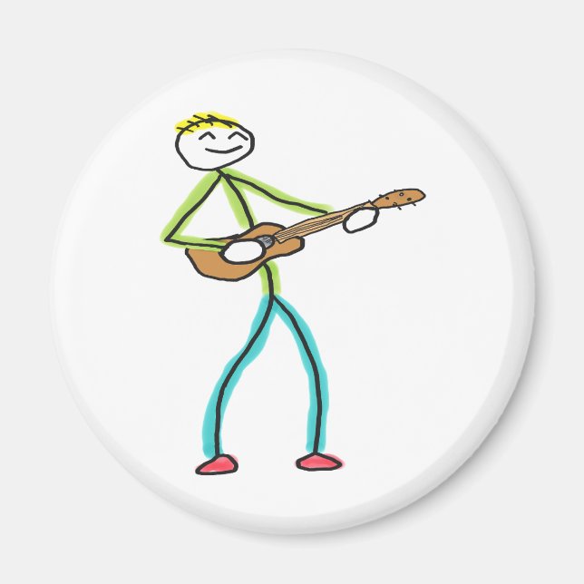 Imã Homem Tocando Ukulele (Frente)