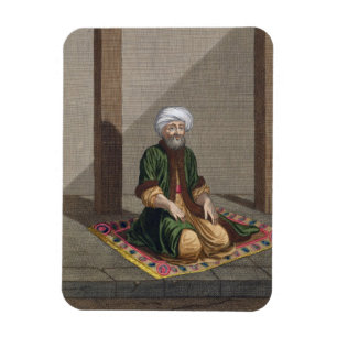 Ímã Homem turco, praying, século XVIII (gravura)