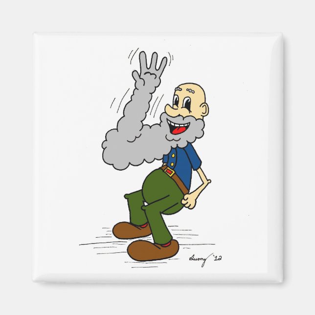 Imã Homem Velho A Agitar O Magnete (Frente)