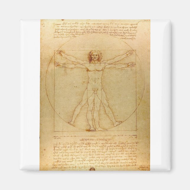Imã Homem Vitruviano por Leonardo da Vinci (Frente)