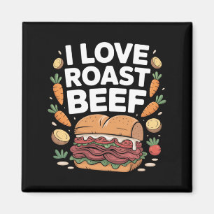 Imã Homens Amam Sanduíche de Carne Assada Frios Foodie