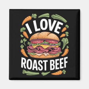 Imã Homens Amam Sanduíche de Carne Assada Humor de Foo