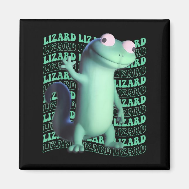 Imã Homens Animais Engraçado Lizard Meme _4 (Frente)