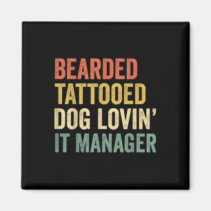 Imã Homens Barbados Amantes de Cães Tattoo Lovin It Ge