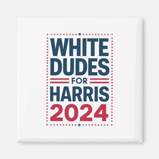 Imã Homens Brancos Para Harris-2024 (Frente)