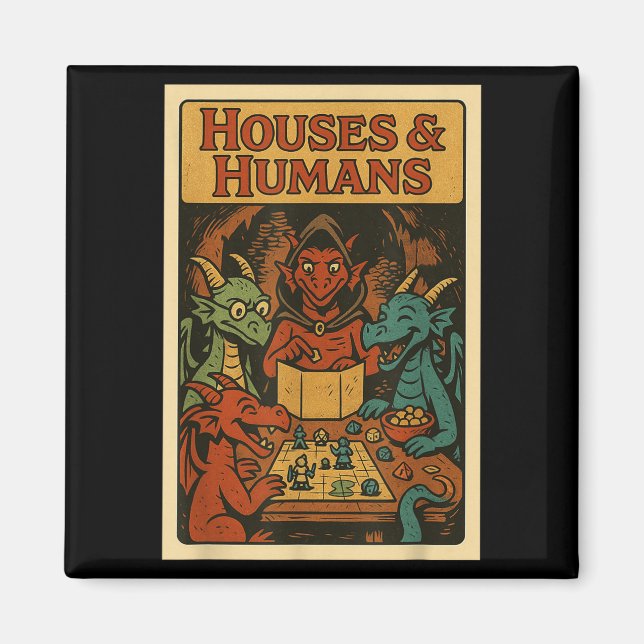 Imã Homens De Jogos De Nerd Engraçados No Gamer Rpg (Frente)