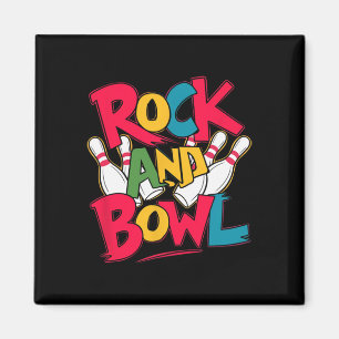 Imã Homens De Rock E Bowl Jogam Boliches De Dez Pinos